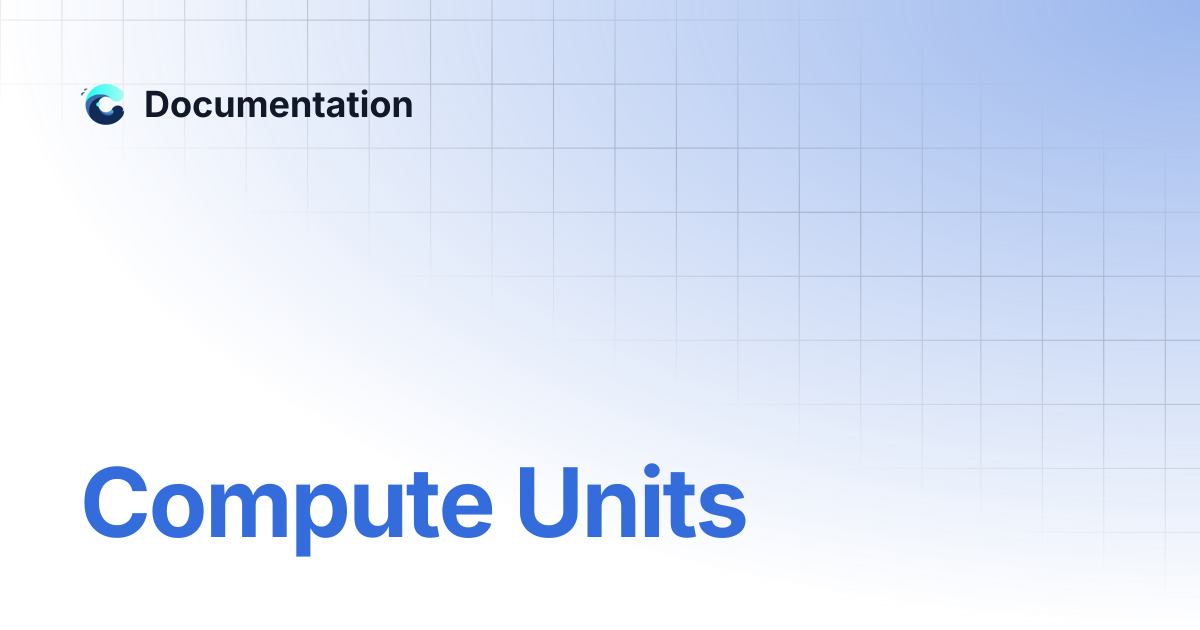 Compute Units | Documentation